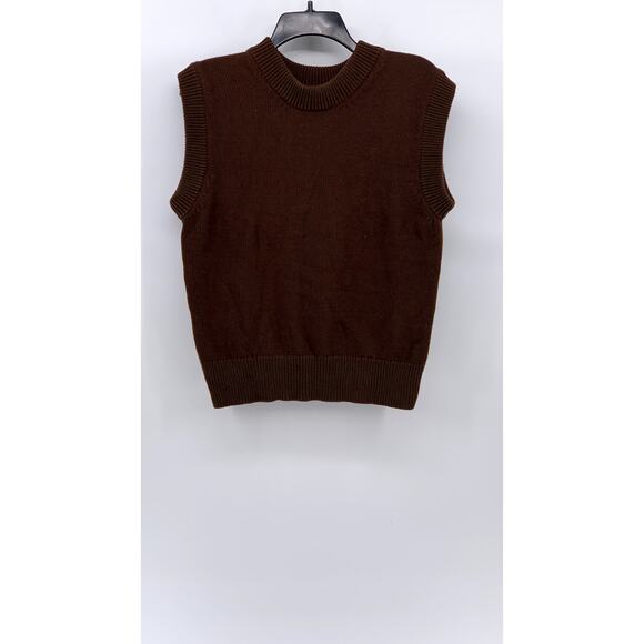 MNG Women's Brown Knit Crewneck Sleeveless Tank Top SZ XS - Picture 1 of 9